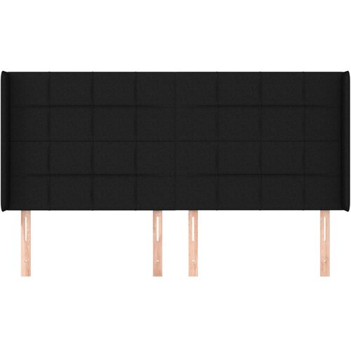  Uzglavlje s u&amp;scaron;ima crno 163x16x118/128 cm od tkanine Slike