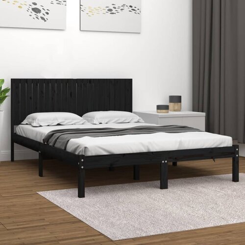  Okvir za krevet od masivne borovine crni 200 x 200 cm Cene
