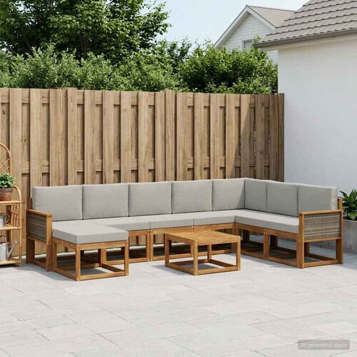  Set vanjskih sofa 9 kom. Prirodna i svjetlosiva Poliester Cijene