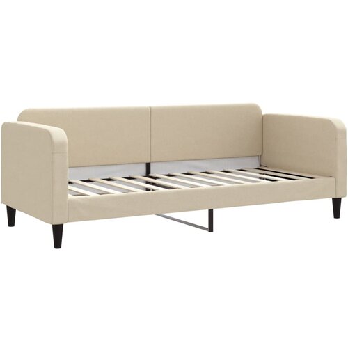  Dnevni krevet na razvlačenje s ladicama krem 80x200 cm tkanina Slike