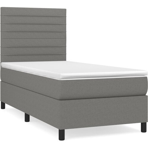 Maison Chic Box spring postelja - Vzmetna postelja z vzmetnico temno siva 80x200 cm blago SL6473, (21903598) Slike