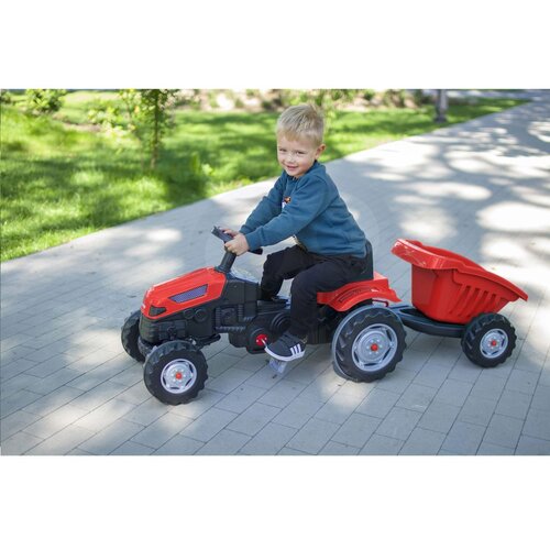Woopie traktor na pedale s prikolicom GoTrack MAXI - crveni Slike