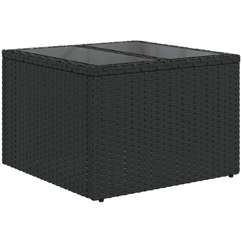  9-dijelni set vrtnih sofa s jastucima crni od poliratana Slike
