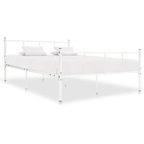 The Living Store Posteljni okvir bel kovinski 120x200 cm - Posteljni Okvir, (21437751) Slike