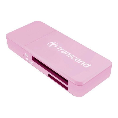Transcend card reader, mini F5, USB3.0, SD/MicroSD SDHC/SDXC/UHS-I, pink ( TS-RDF5R ) Slike