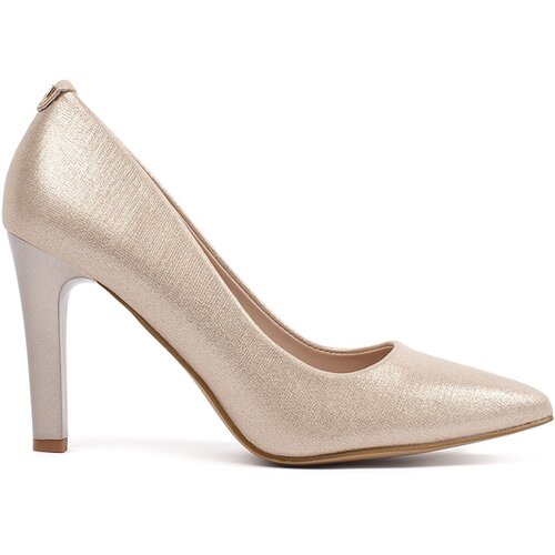 GOODIN Beige shiny stiletto pumps Slike