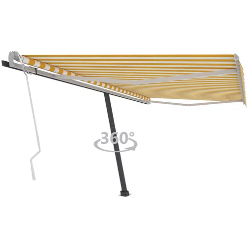  prostostoječa ročno zložljiva tenda 400x350 cm rumena/bela