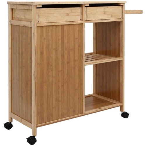  Kuhinjska Kolica s Kotačima Prirodna 90 5 x 36 x 86 5 cm Bambus Slike