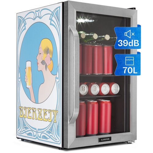 Klarstein Beersafe 70, Bierzeit Edition, hladilnik, 70 litrov, 3 police, panoramska steklena vrata, nerjaveče jeklo Cene