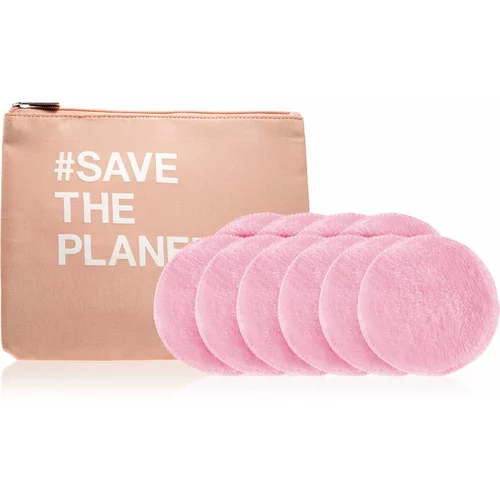 BrushArt Home Salon Cosmetic bag and Make-up removal pads set blazinice za odstranjevanje ličil Pink (kozmetična torbica)