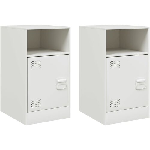 Maison Chic Dvo delni komplet Nočne omarice - Nočne mize bela 34,5x39x62 cm jeklo, (21690586) Cene