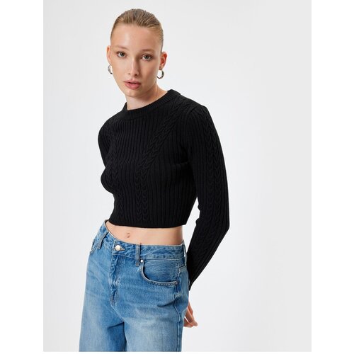 Koton Knitwear Crop Sweater Long Sleeve Hair Knit Textured Slike