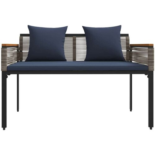  Vanjska klupa Siva i tamnoplava 117 x 54 x 74.5 cm poliratan Slike
