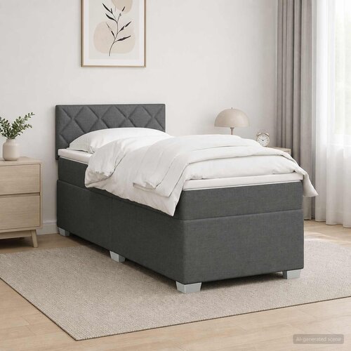  s box springom, madracem i LED-om Tamnosiva 100 x 200 cm Cene