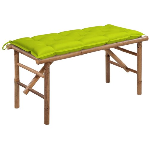 The Living Store Zložljiva vrtna klop z blazino 118 cm bambus - Vrtna Klop, (21477006) Slike