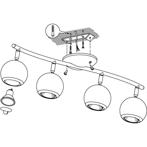 Eglo Bimeda spot/4, led, gu10, 4x3w, 4x240lm, bela/hrom Slike