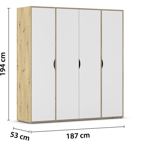Boxxx OMARA S KLASIČNIMI VRATI, bela, hrast artisan Slike