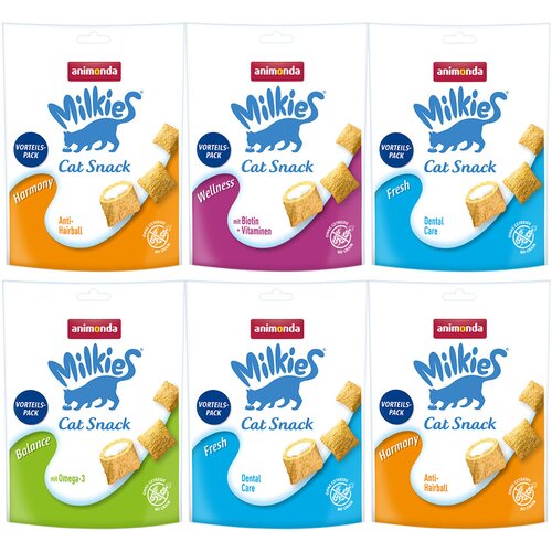 Animonda Milkies hrustljavi žepki me&amp;scaron;ano pakiranje - 6 x 120 g (4 vrste) Slike