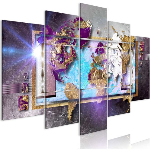  Slika - Abstract Map (5 Parts) Wide 100x50 Slike