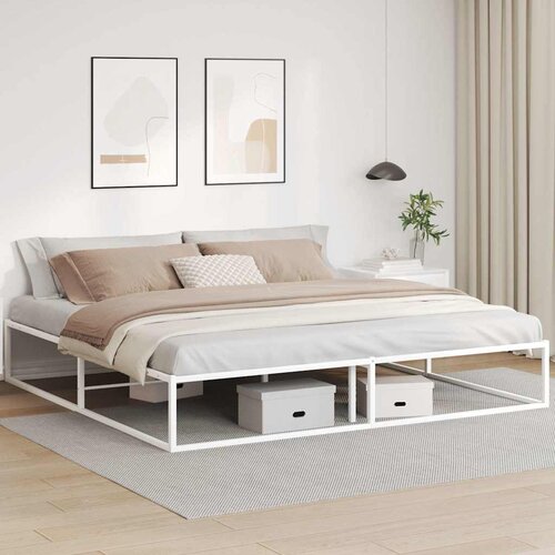 VidaXL Okvir kreveta s uzglavljem bez madraca bijeli 200x200 cm Slike