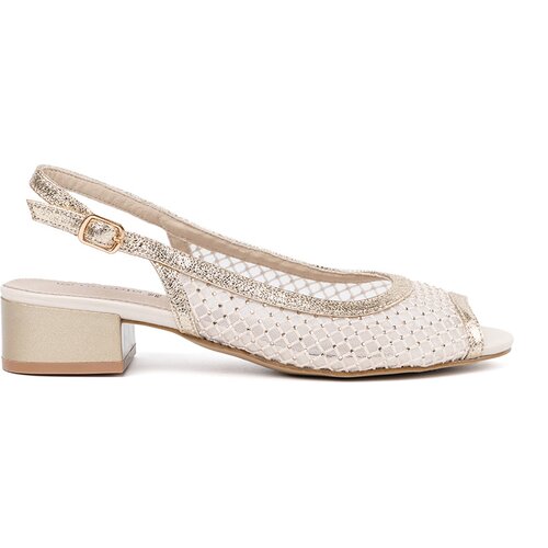 GOODIN Gold sandals with mesh detail Slike