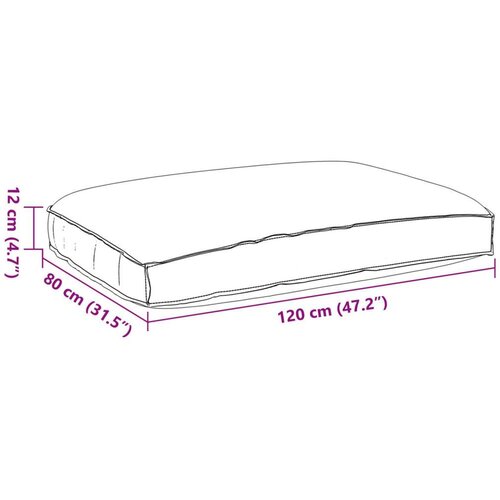 VidaXL jastučić za palete za sjedenje sivi 120x80x12 cm Oxford tkanina Slike