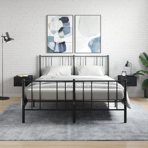 VidaXL Stenska nočna omarica 2 kosa črna 35x35x20 cm Slike