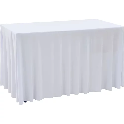  Rastezljive navlake za stol 2 kom duge 243 x 76 x 74 cm bijele
