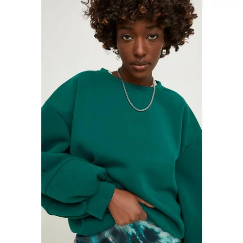 Answear Lab Bombažen pulover ženska, zelena barva