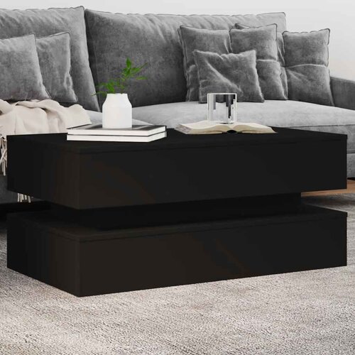  Stolić za kavu s LED svjetlima crni 90 x 50 x 40 cm Slike
