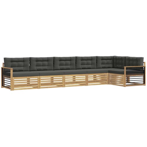 vidaXL Zunanja garnitura za sedenje 6 pcs Bela in antracit Poliester, (5000282139) Cene