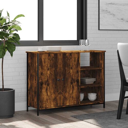  Komoda boja dimljenog hrasta 100 x 33 x 75 cm konstruirano drvo Cijene