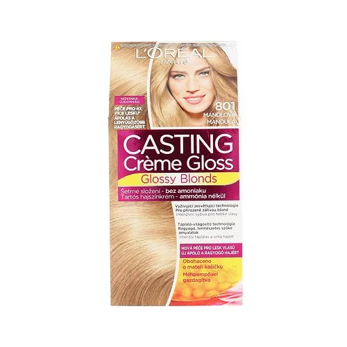 L´Oréal Paris casting Creme Gloss Glossy Blonds barva za lase 48 ml odtenek 801 Silky Blonde