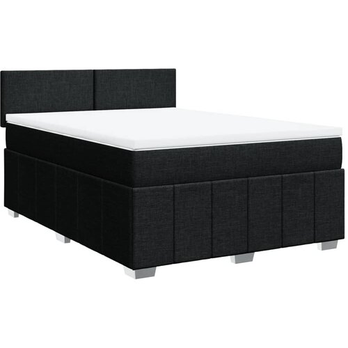 vidaXL Box spring posteljni z vzmetnico črn 140x190 cm blago, (21306908) Cene
