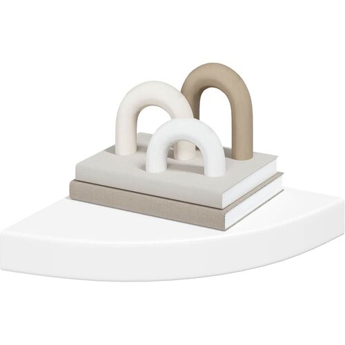  Plutajuće kutne police 2 kom bijele 25 x 25 x 3,8 cm MDF Slike