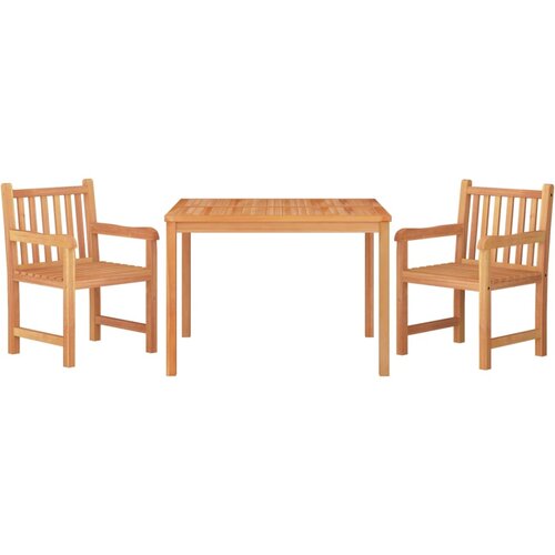  3-dijelni vrtni blagovaonski set od masivne tikovine Smeđa Dužina stola 110 cm Slike