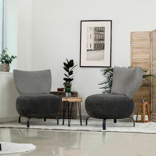 Atelier Del Sofa loly set - anthracite anthracite wing chair set Slike