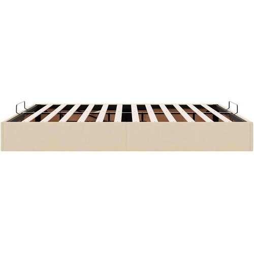 VidaXL Otomanski okvir kreveta bez madraca krem 180x200 cm od tkanine Slike