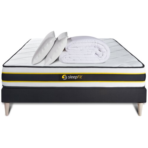 SLEEPFIT Celoten paket za posteljo - Vzmetnica 180x200 cm + Vzmetni boksi z letvami (komplet) + 2 vzglavnika + Prevleka - Flexy, (21613242) Cene