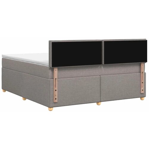  Boxspring krevet s madracem Sivosmeđa 180 x 200 cm Tkanina - Sivosmeđa 180 x 200 cm Dizajn linija Slike