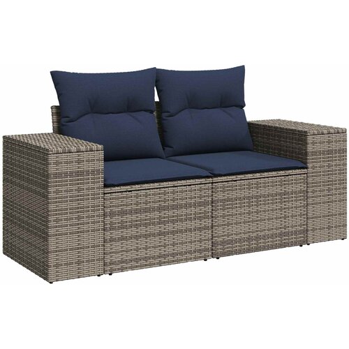  Set sofe 7 kom. Siva i tamnoplava 55 x 55 x 69 cm 255 x 255 x 85 cm Slike