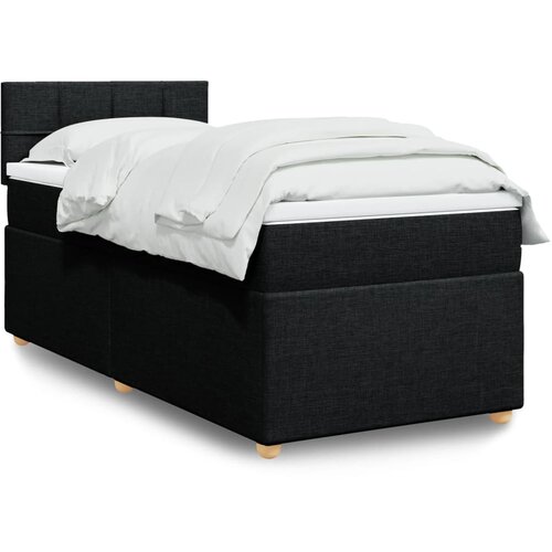 vidaXL Box spring postelja z vzmetnico črna 80x200 cm blago Cene