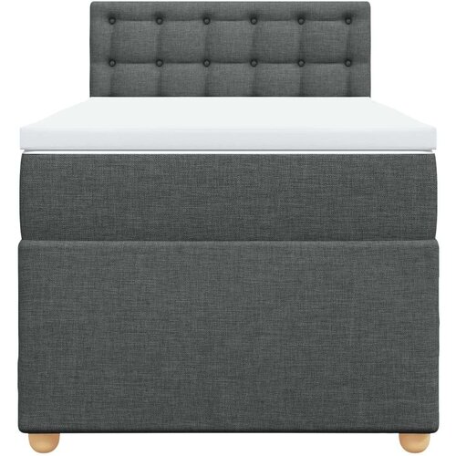 VidaXL Krevet s oprugama i madracem tamnosivi 100 x 200 cm od tkanine Slike