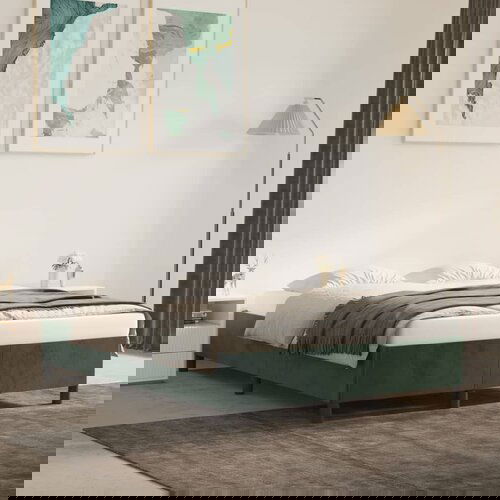 vidaXL Posteljni okvir temno zelen 140x190 cm žamet Cene