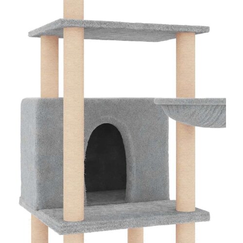 vidaXL Mačje drevo s praskalniki iz sisala svetlo sivo 132 cm Cene