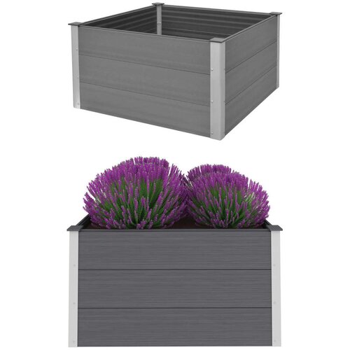 vidaXL Visoka greda WPC 100x100x54 cm siva Cene