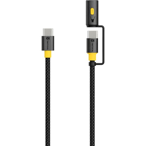 TACTICAL Stinger pleten USB-C v USB-C kabel s priloženo LED svetilko črne barve dolžine 1.5m Cene