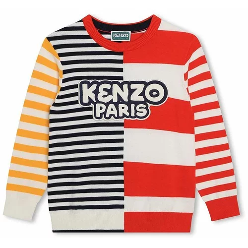 Kenzo Kids Dječji pamučni pulover boja: crvena, lagani