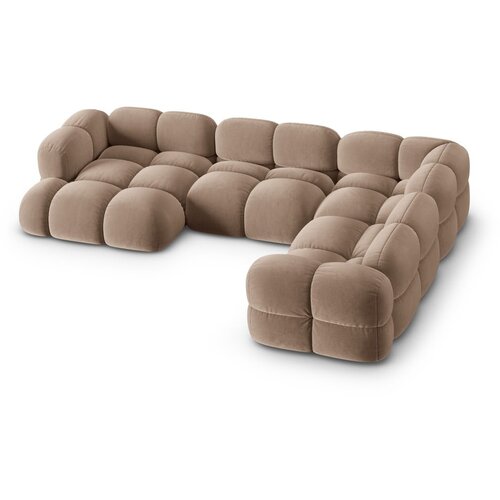 Cosmopolitan Design Smeđa baršunasti kutna garnitura (s desnim kutom/u obliku slova "U") Loretto – Cijene