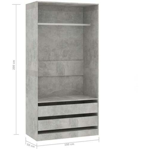  Ormar siva boja betona 100 x 50 x 200 cm od konstruiranog drva Slike